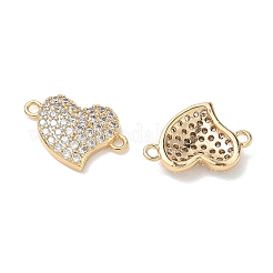 SHEGRACE Brass Micro Pave Clear Cubic Zirconia Connector Charms&nbsp;XGRQ3K054-563G