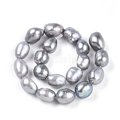 Natural Cultured Freshwater Pearl Beads Strands&nbsp;PEAR-N014-07M-01