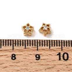 Brass Micro Pave Clear Cubic Zirconia Beads&nbsp;KK-P340-30G