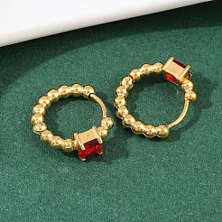 304 Stainless Steel Square Hoop Earrings&nbsp;EJEW-I320-28G
