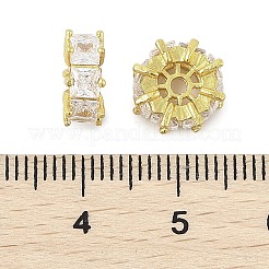 Brass Micro Pave Cubic Zirconia Beads&nbsp;KK-K297-41G