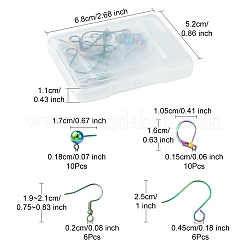 32Pcs 4 Styles Stainless Steel French Earring Hooks & Leverback Earring Findings & Ball Stud Earring Post & Earring Hooks Findings Kits&nbsp;STAS-FS0001-62