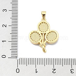 Brass Micro Pave Clear Cubic Zirconia Pendants&nbsp;KK-A221-13G