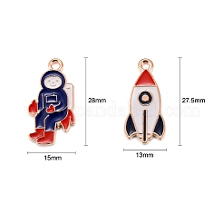 20Pcs 2 Style Zinc Alloy Enamel Pendants&nbsp;ENAM-LS0001-17G