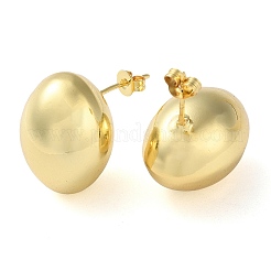 Oval Brass Stud Earrings for Women&nbsp;EJEW-A034-05G