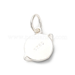 925 Sterling Silver Blue Enamel Pendants&nbsp;STER-C014-02C-S