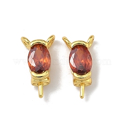 Brass Pave Single Cubic Zirconia Peg Bails Pin Charms&nbsp;KK-D226-01G
