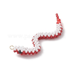 Glass Seed Beaded Big Pendants&nbsp;PALLOY-MZ01157-02