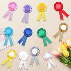12Pcs 12 Colors Award Ribbon Shape Iron Badge Pins&nbsp;JEWB-CP0001-54
