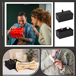 Plastic 2 Cufflink Gift Storage Boxes&nbsp;CON-WH0107-86A