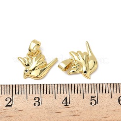 Brass Micro Pave Cubic Zirconia Pendants&nbsp;KK-I371-12G