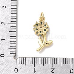 Brass Micro Pave Cubic Zirconia Pendants&nbsp;KK-L268-029G-03