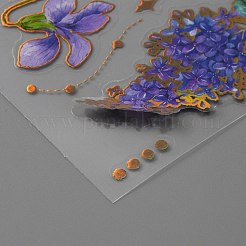 Waterproof PET Flower Pattern Self Adhesive Hot Stamping Stickers&nbsp;DIY-WH0043-12B