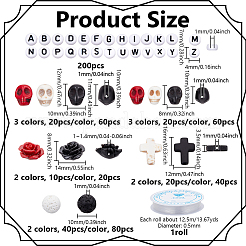 DIY Skull Rose Cross Beads Bracelets Making Bracelets&nbsp;DIY-NB0013-93