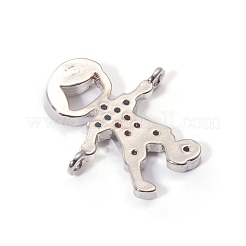 Brass Micro Pave Cubic Zirconia Links connectors&nbsp;ZIRC-L090-047P