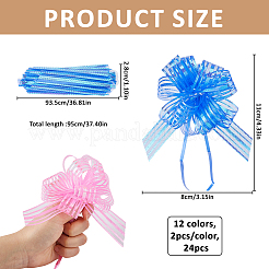 24Pcs 12 Colors Plastic Pull Bows&nbsp;AJEW-FH0009-01