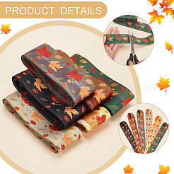 6 Yards 6 Color Autumn Double-Sided Printed Polyester Ribbon&nbsp;OCOR-BC0005-37