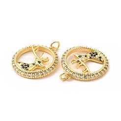 Brass Micro Pave Cubic Zirconia Pendants&nbsp;KK-H441-26G