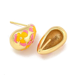 Rack Plating Brass Hoop Earrings&nbsp;EJEW-C102-49G