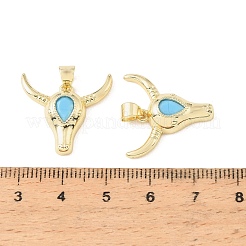 Brass Micro Pave Sky Blue Cubic Zirconia Pendants&nbsp;CU-CBA9CBD-11G