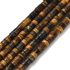Natural Tiger Eye Beads Strands&nbsp;G-Z110-A34-2x4mm-01