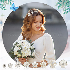 32Pcs 8 Style Brass & Alloy Rhinestone Cabochons&nbsp;FIND-FG0002-86