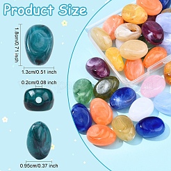 20Pcs Oval Imitation Gemstone Acrylic Beads&nbsp;OACR-YW0002-48