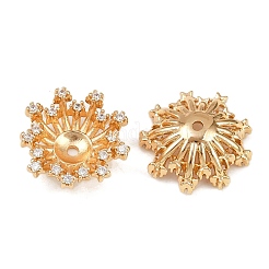 Brass Micro Pave Clear Cubic Zirconia Bead Caps&nbsp;KK-F906-06G