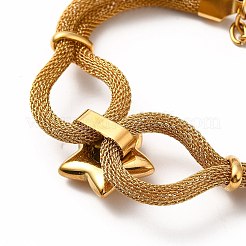 Enamel Star with Evil Eye Link Bracelet&nbsp;BJEW-F447-05G