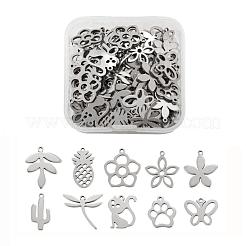 Non-Tarnish 100Pcs 10 Style 304 Stainless Steel Pendants&nbsp;STAS-LS0001-39
