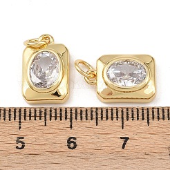 Brass Micro Pave Cubic Zirconia Pendants&nbsp;KK-G544-26G