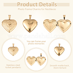 2Pcs 316 Surgical Stainless Steel Locket Pendants&nbsp;STAS-YW0003-16G