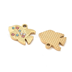 304 Stainless Steel Rhinestone Pendants&nbsp;RB-CBA7A56-09G-04