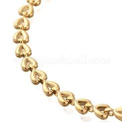 Ion Plating(IP) 304 Stainless Steel Heart Link Bracelets for Women&nbsp;BJEW-H613-03G