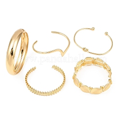 5Pcs 5 Styles Iron & Alloy Bangles Set for Women&nbsp;BJEW-A156-03G