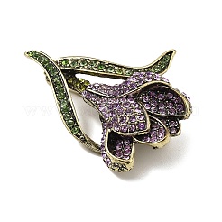 Tulip Alloy Rhinestone Brooches for Backpack Clothes&nbsp;JEWB-M069-02AG-01