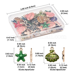 40Pcs 10 Styles Alloy Enamel Pendants&nbsp;ENAM-FS0002-66