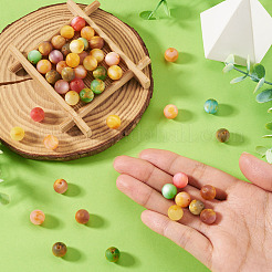 60Pcs Frosted & Painted Resin Beads&nbsp;RESI-TA0005-65