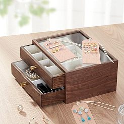 Portable PU Leather Earring Display Cards&nbsp;EDIS-WH0029-09