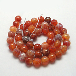 Natural Fire Crackle Agate Beads Strands&nbsp;G-G212-6mm-10