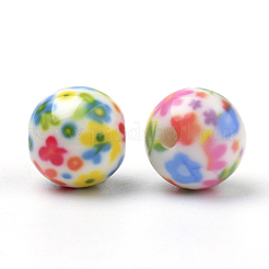 Opaque Printed Acrylic Beads&nbsp;X-MACR-S271-10mm-22