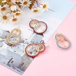 Alloy Hollow Geometric Seed Beads Hair Barrettes&nbsp;PHAR-JH00075