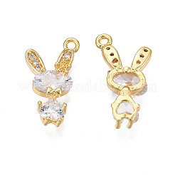 Brass Micro Pave Cubic Zirconia Charms&nbsp;X-KK-N231-244