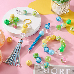 60Pcs 12 Styles Round Opaque & & Bubblegum & Transparent & AB Color & Crackle Round Acrylic Beads&nbsp;DIY-TA0004-95