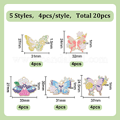 20Pcs 5 Styles Alloy Enamel Pendants&nbsp;ENAM-HY0001-60
