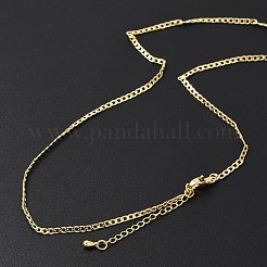 Brass Curb Chains Necklaces for Women&nbsp;NJEW-D302-39G