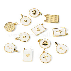 12Pcs 6 Styles Brass Enamel Pendants&nbsp;KK-TA0008-59