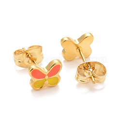 304 Stainless Steel Enamel Stud Earrings&nbsp;EJEW-B009-20G