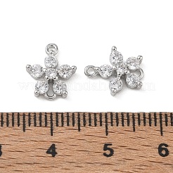 SHEGRACE Brass Pave Clear Cubic Zirconia Connector Charms&nbsp;XGRQ7H576-954P