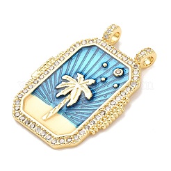 Brass Micro Pave Cubic Zirconia Pendants&nbsp;KK-K408-72G